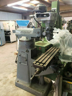 BRIDGEPORT STEP HEAD VERTICAL MILL WITH SERVO POWER FEED 9 X 42 TABLE SOLID!