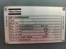 NICE 2003 ATLAS COPCO 200HP MODEL GA- 60 SCREW AIR COMPRESSOR WITH ONLY 9K HOURS