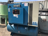 QUINCY 15 HP ROTARY AIR COMPRESSOR MODEL QMT15ACA12SG WITH TANK ONLY 13K HOURS!!