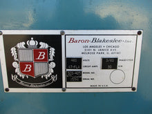 BARON BLAKESLEE MODEL SCS-425 STAINLESS SOLVENT RECYCLING SYSTEM W/ ELEVATOR